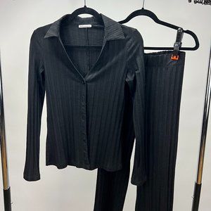 Reformation Ribbed & Buttoned Knit Set